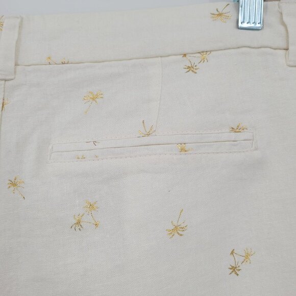 Old Navy Everyday Linen Blend Gold Palm Trees Shorts - Picture 9 of 11